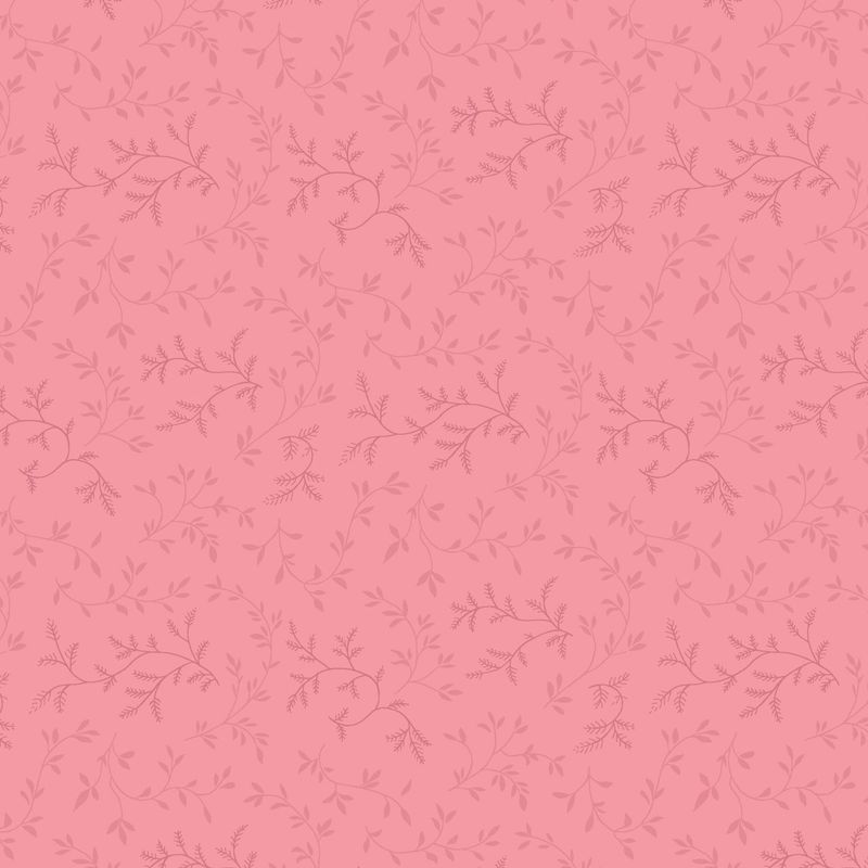 Blushing Blooms - Tossed Leaves - Pink