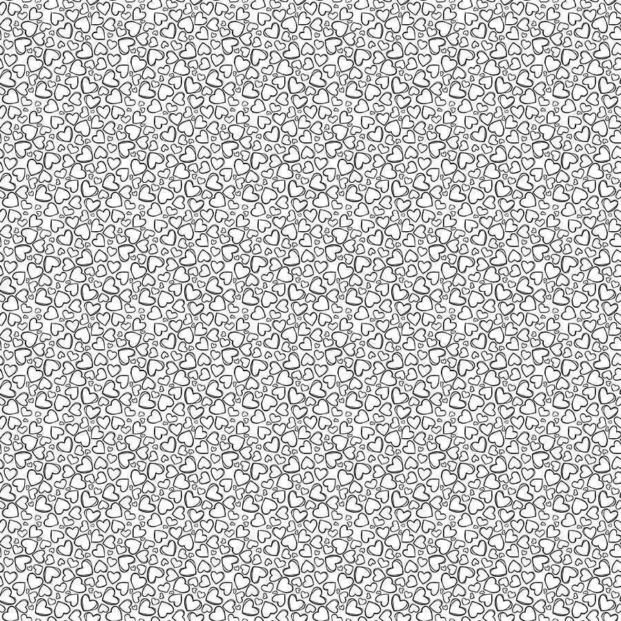 Basically Black &amp; White - Doodle Hearts - Black on White