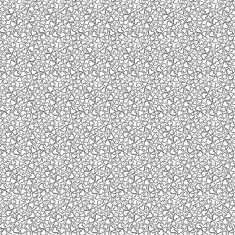 Basically Black &amp; White - Doodle Hearts - Black on White