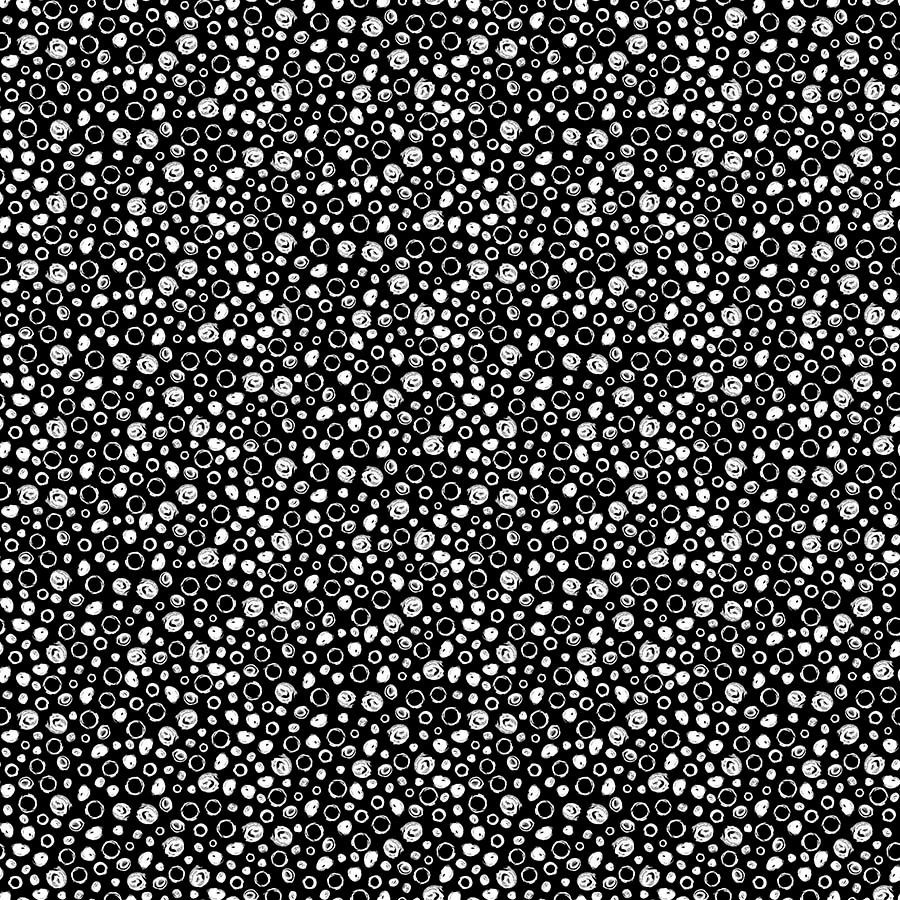 Basically Black &amp; White - Scribble Spots - White on Black