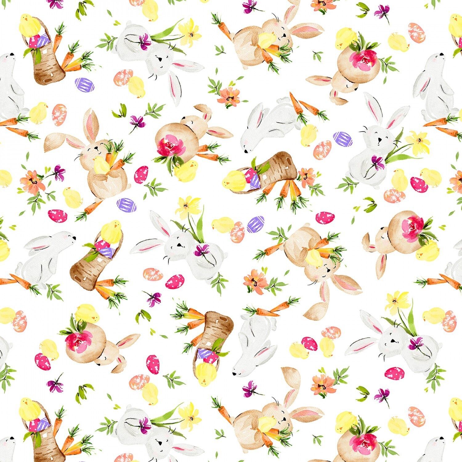 Hopper Easter - Bunnies on White