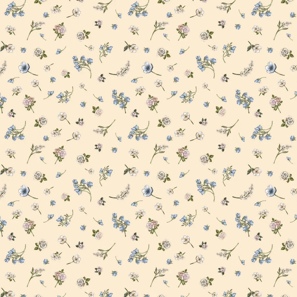 Tea and Poetry - Scattered Florals - Cream