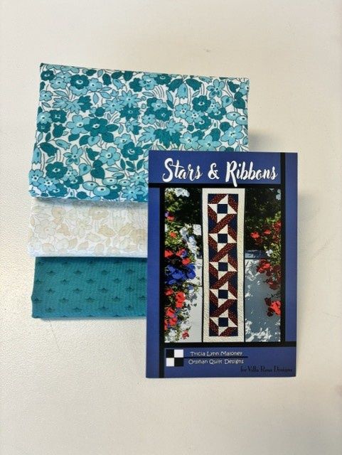 Stars and Ribbons Table Runner Kit - Blue/Teal