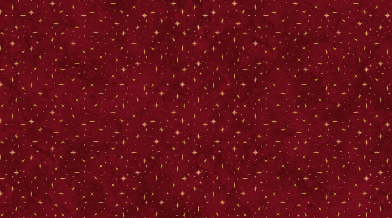 O' Christmas Tree - Gold Stars on Red