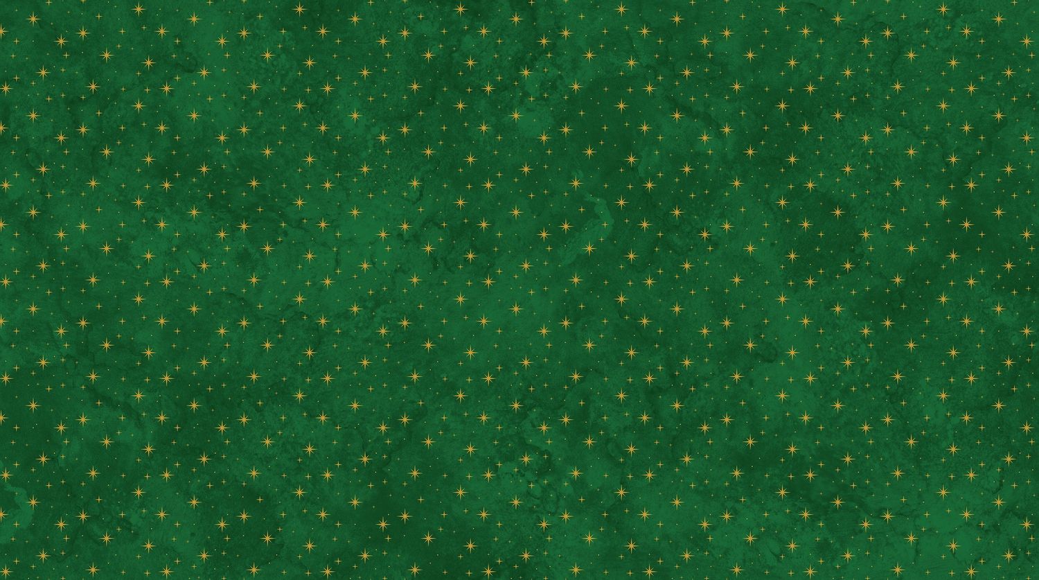 O' Christmas Tree - Gold Stars on Green