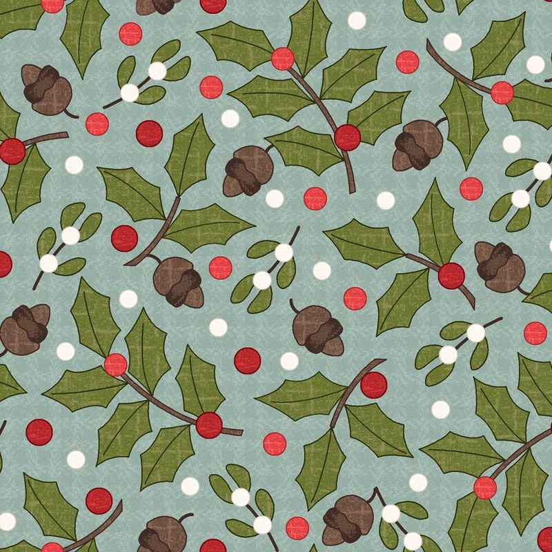 Snowtop Mountain Flannel - Greenery - Aqua