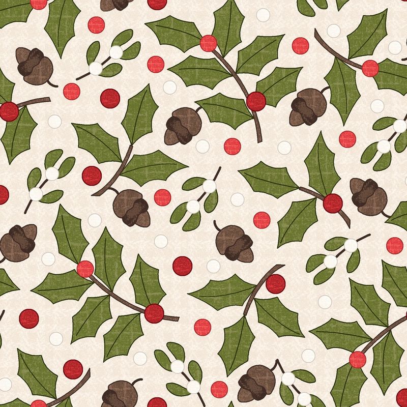 Snowtop Mountain Flannel - Greenery - Cream