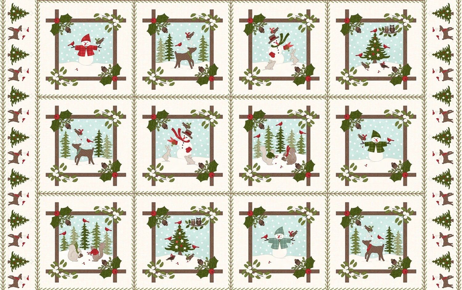 Snowtop Mountain Flannel Block Panel