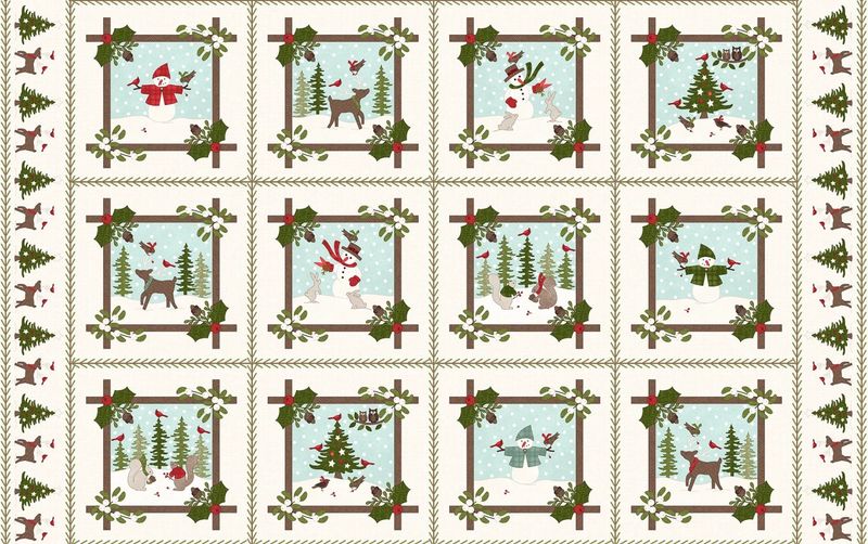 Snowtop Mountain Flannel Block Panel