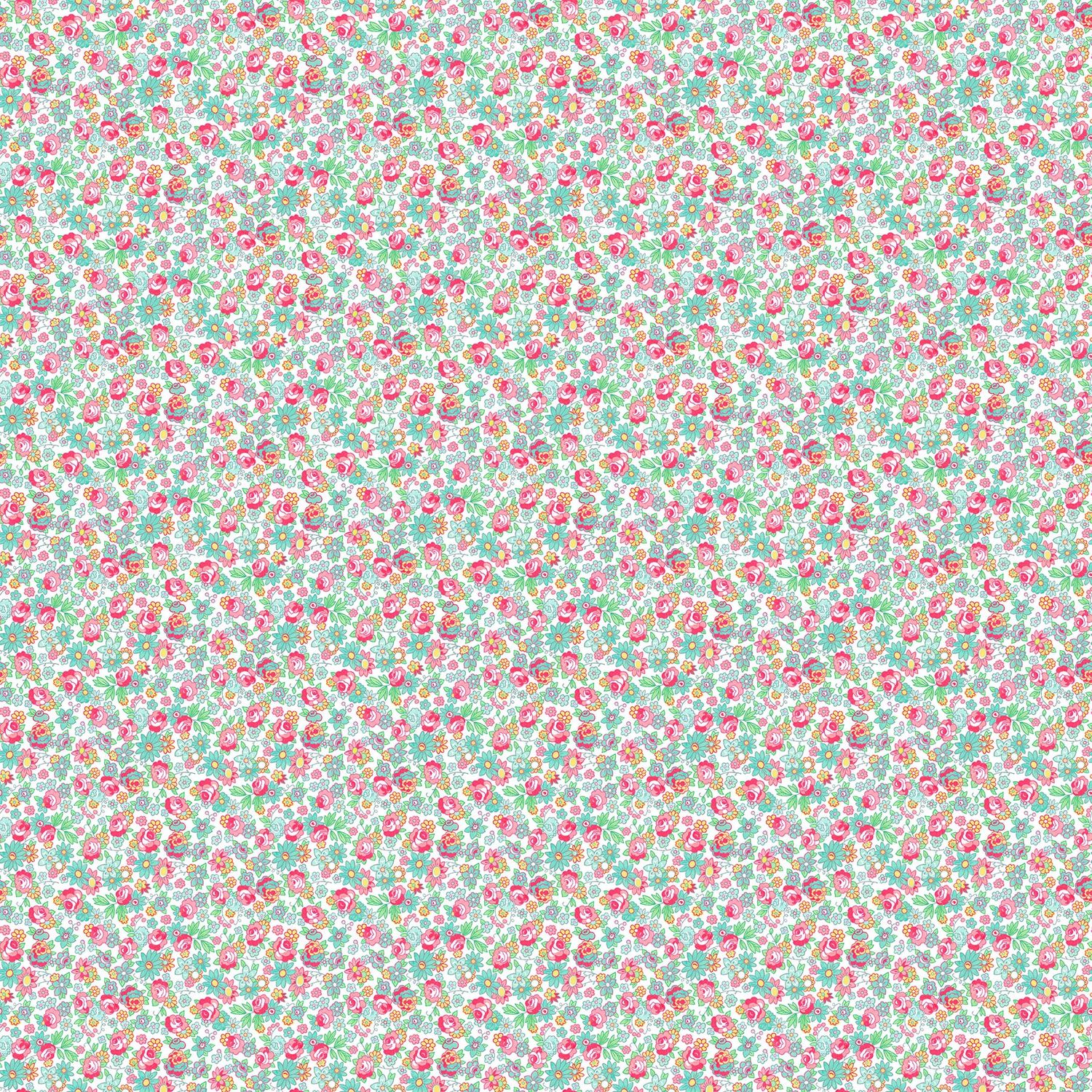Quilting In Bloom - Mini Rose - White Multi