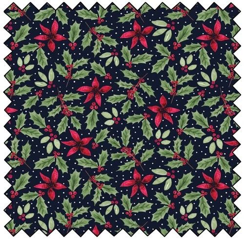 Merry Little Robin - Navy Foliage