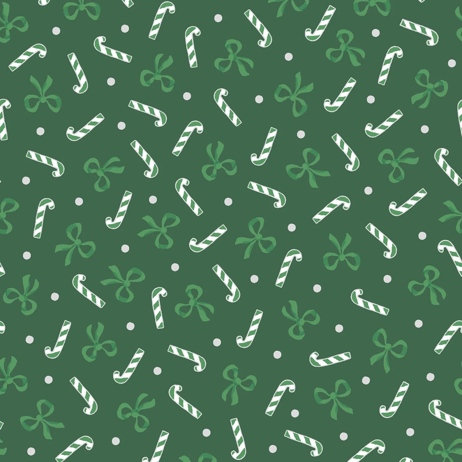 Merry Mix - METALLIC - Candy Canes &amp; Bows - Green