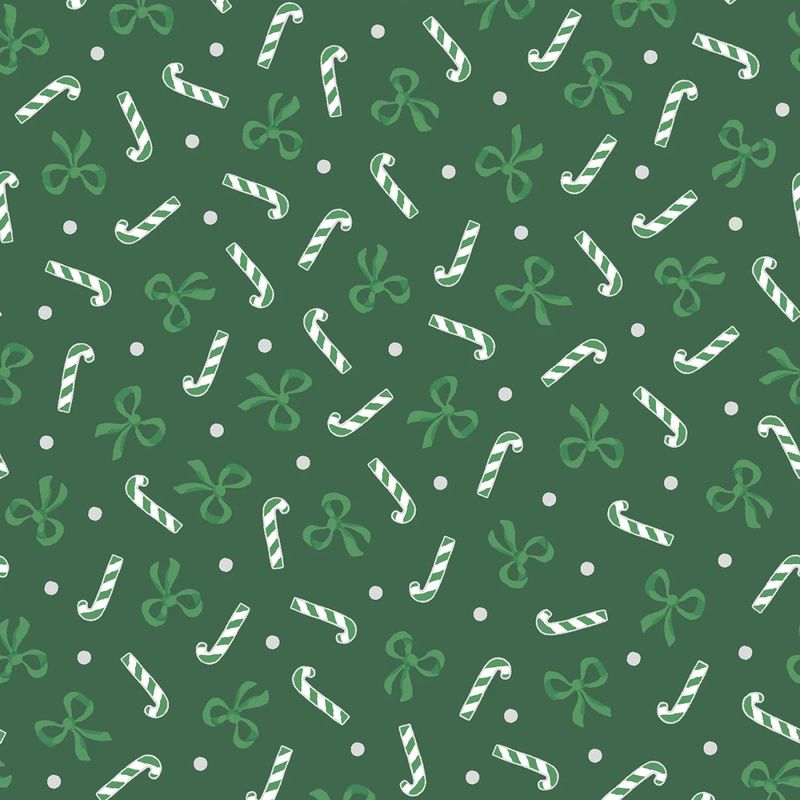 Merry Mix - METALLIC - Candy Canes &amp; Bows - Green