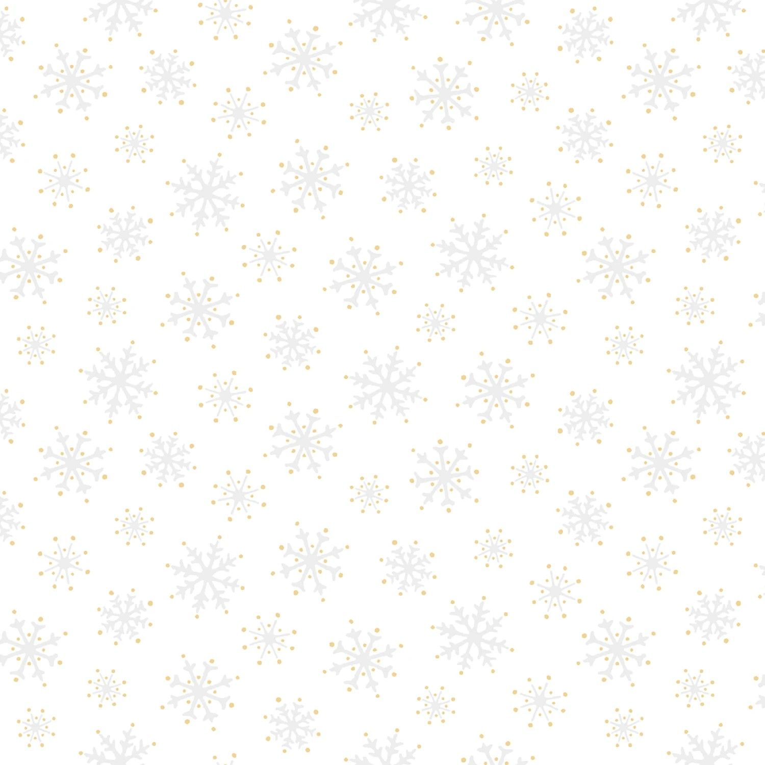 Merry Mix - METALLIC - Snowflakes - White
