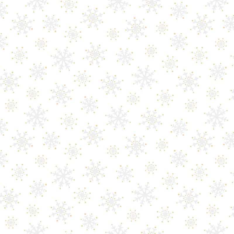 Merry Mix - METALLIC - Snowflakes - White