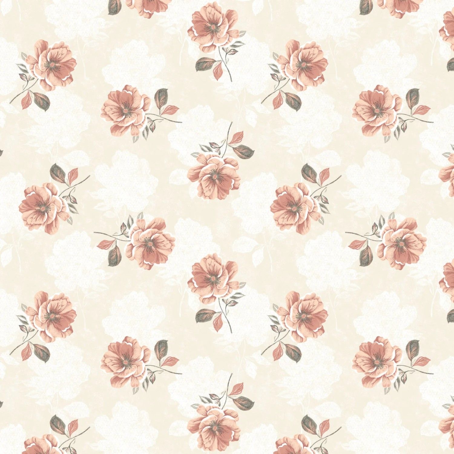 Rosalind Grey - Camellia Stems - Cream