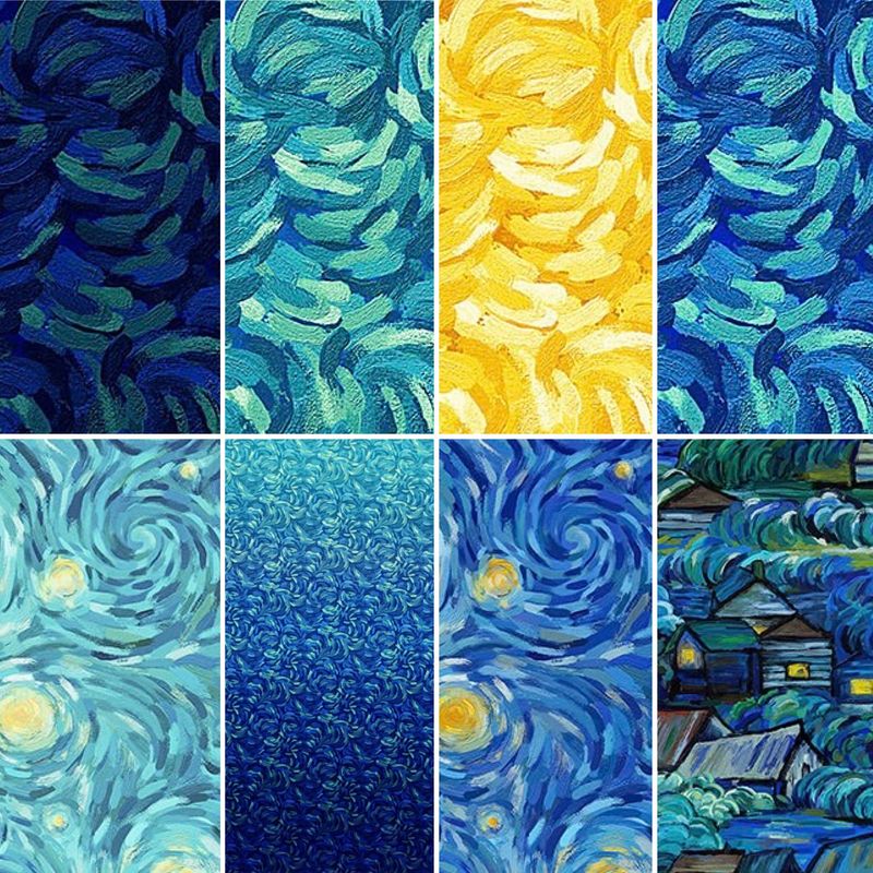 Starry Night Fat 1/4 Bundle - 8 Pieces