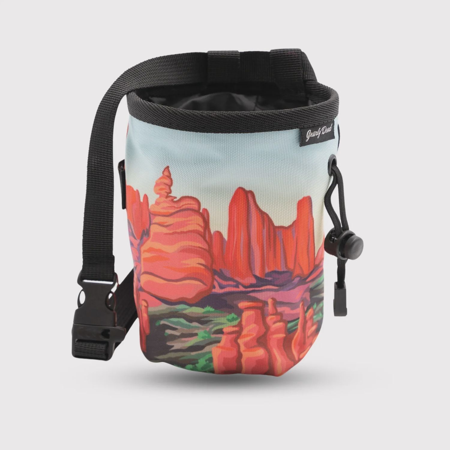 Gnarly Dood Classic Climbing Areas Chalk Bags, Color: Flat Irons