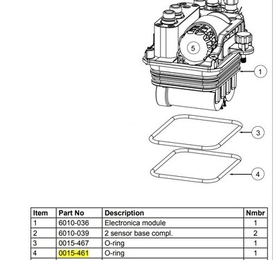 Poseidon CCR O-Ring 0015-461 E-Mod  "Lower"