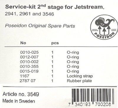 Poseidon Jestream 2nd Stage Regulator Service Kit 3549