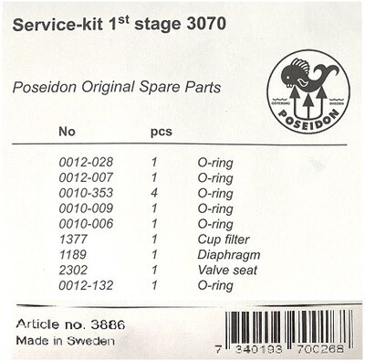 Poseidon 1st Stage Regulator Service Kit 3886 Thor