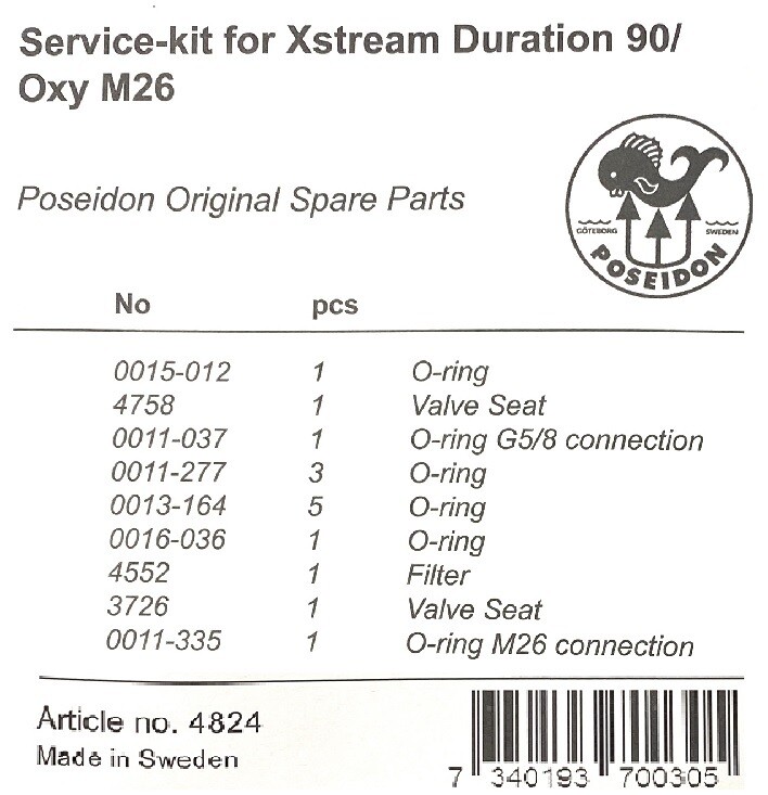 Service Kit Poseidon Xstream Duration/Oxygene 1st Stage Regulator