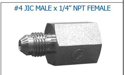 JIC m to 1/4 npt female adapter