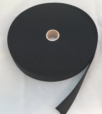 Tubular Webbing Black 1"