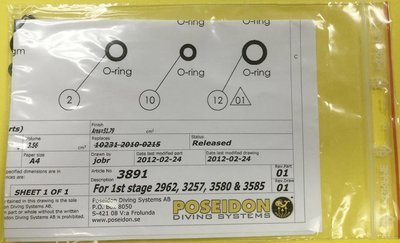 Poseidon 1st Stage Regulator Service Kit 3891