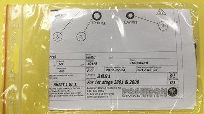 Poseidon 1st Stage Regulator Service Kit 3881