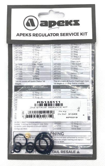 Apeks Scuba Regulator 2nd Stage Kit AP0219