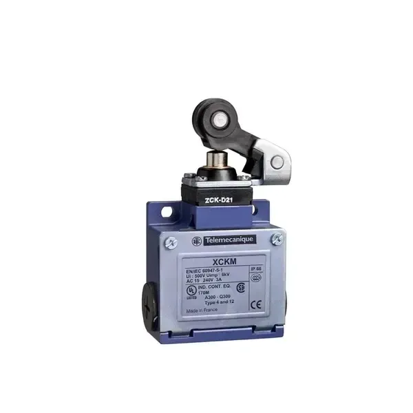 SCHNEIDER - Limit Switch XCKM, Thermoplastic Roller Lever Plunger, 1Nc + 1No, Snap, PG11