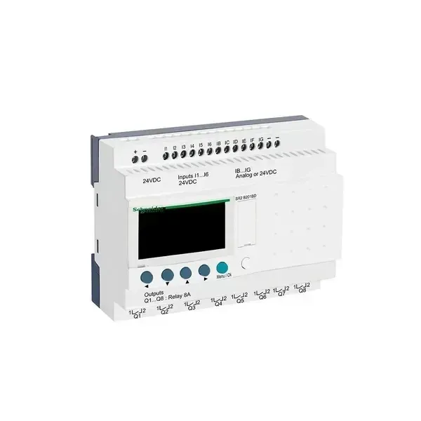 SCHNEIDER - Compact Smart Relay Zelio Logic, 20 I O, 24 V DC, Clock, Display