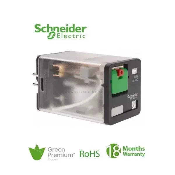 SCHNEIDER - Universal Plug-In Relay, Zelio Rum, 3 C/O, 24 V DC, 10 A