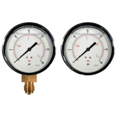 100mm Glycerine Filled Gauge | Bottom Mounting - 3/8'' | 0-10000 psi Outer Range| 0-700 bar Inner Range | B422A283L