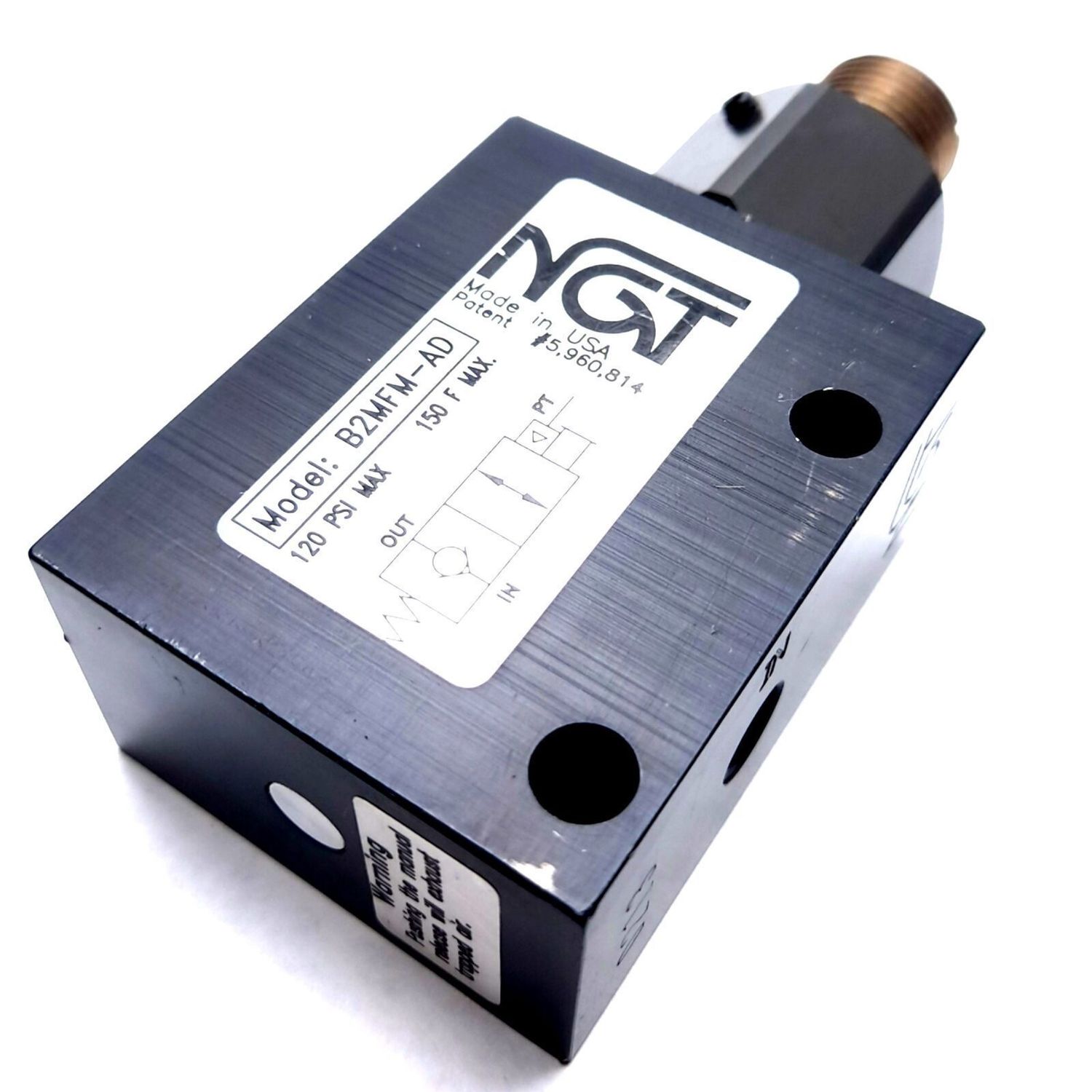 NGT B2MFM-AD Adjustable Pilot Operated Check Valve 1/8 NPTF 120PSI 1.7 Cv Max