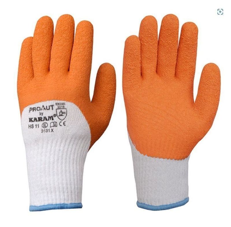 Karam Latex Coated Gloves with white polyester lining