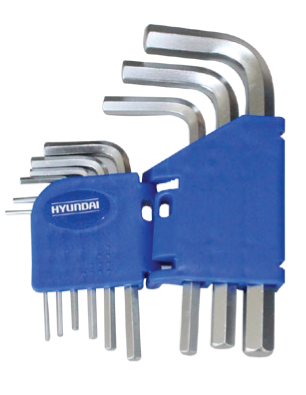 Hyundai L-Key Long Hex Key Wrench Set - 9 pcs (1.5-10 mm) - HHT0027