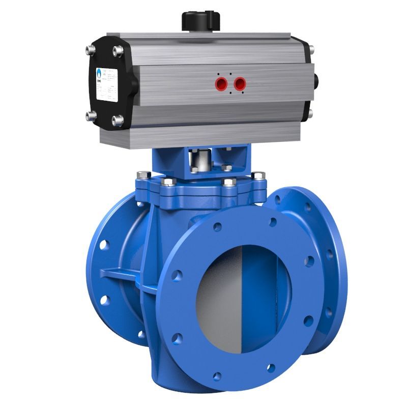 Flanged multi-way valve