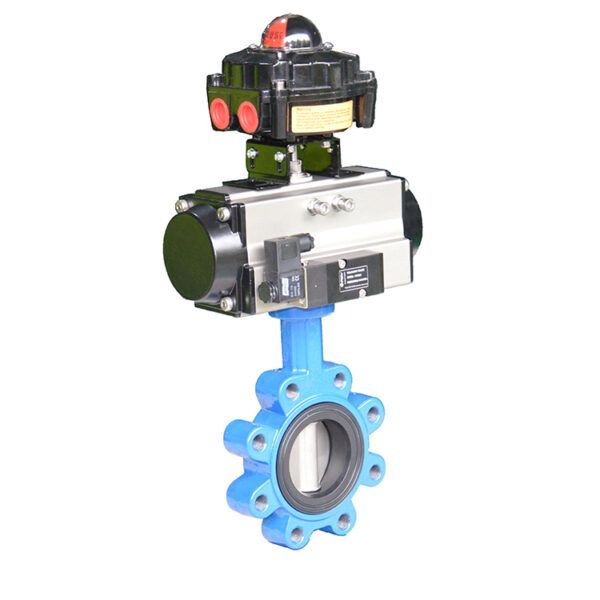 Pneumatic remote lug butterfly valve