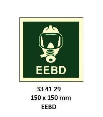 334129-SAFETY SIGN EEBD, 150X150MM