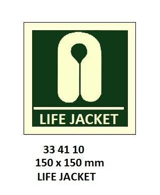 334110-SAFETY SIGN LIFEJACKET, 150X150MM