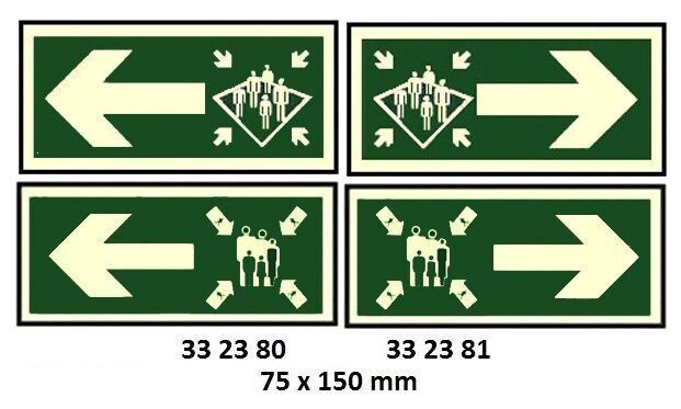 332381-SIGN FOR LLL ASSEMBLY ST/ARROW, (R) 50X100MM 10’S/PKT