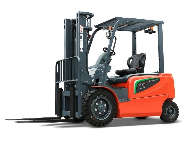 Electric forklift truck front 4 wheels