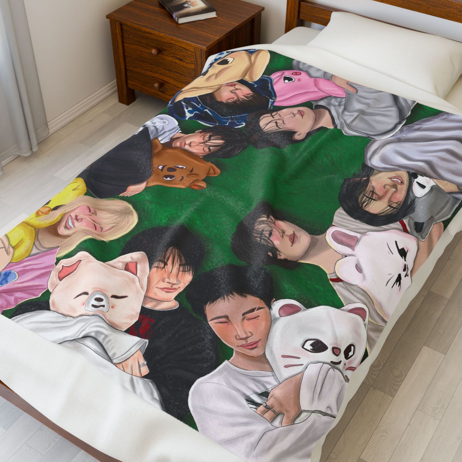 Stray Kids OT8 Flannel Blanket