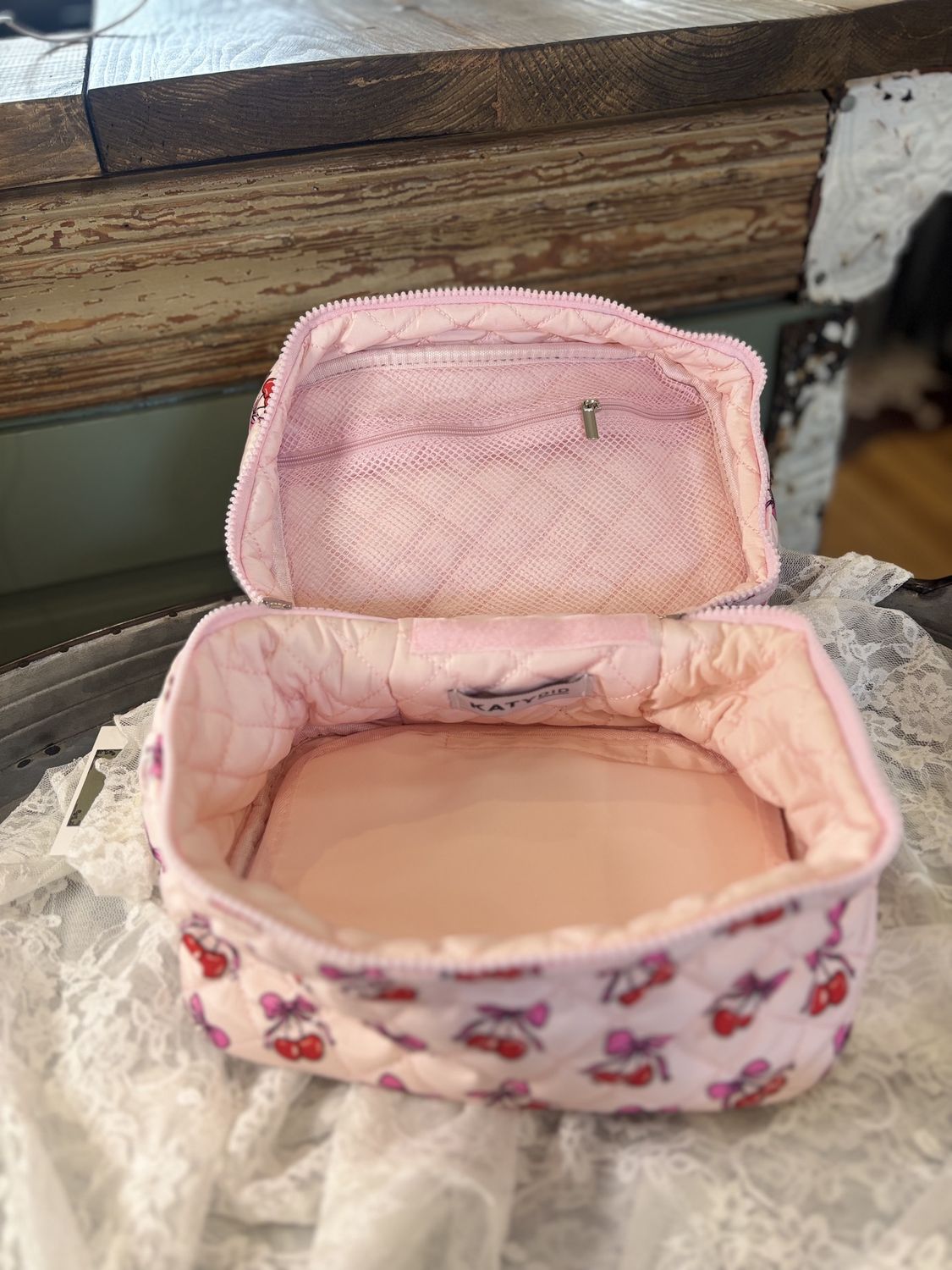 Cherry Bow Makeup Bag