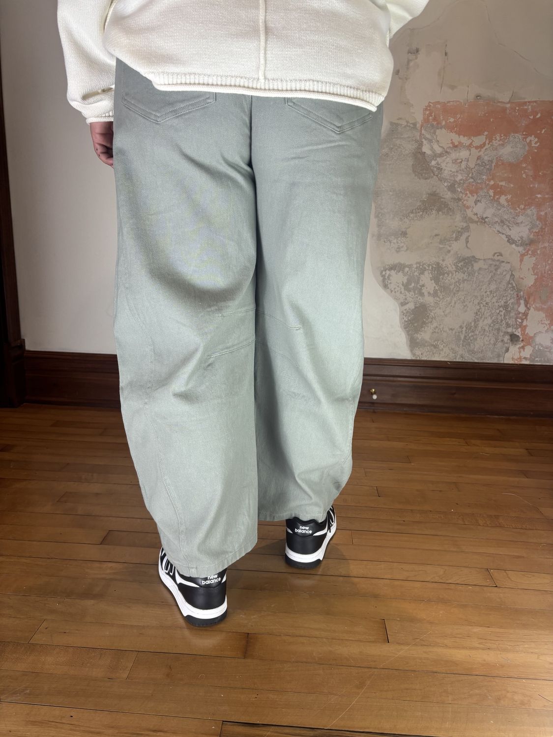 Sage Green Barrel Jeans