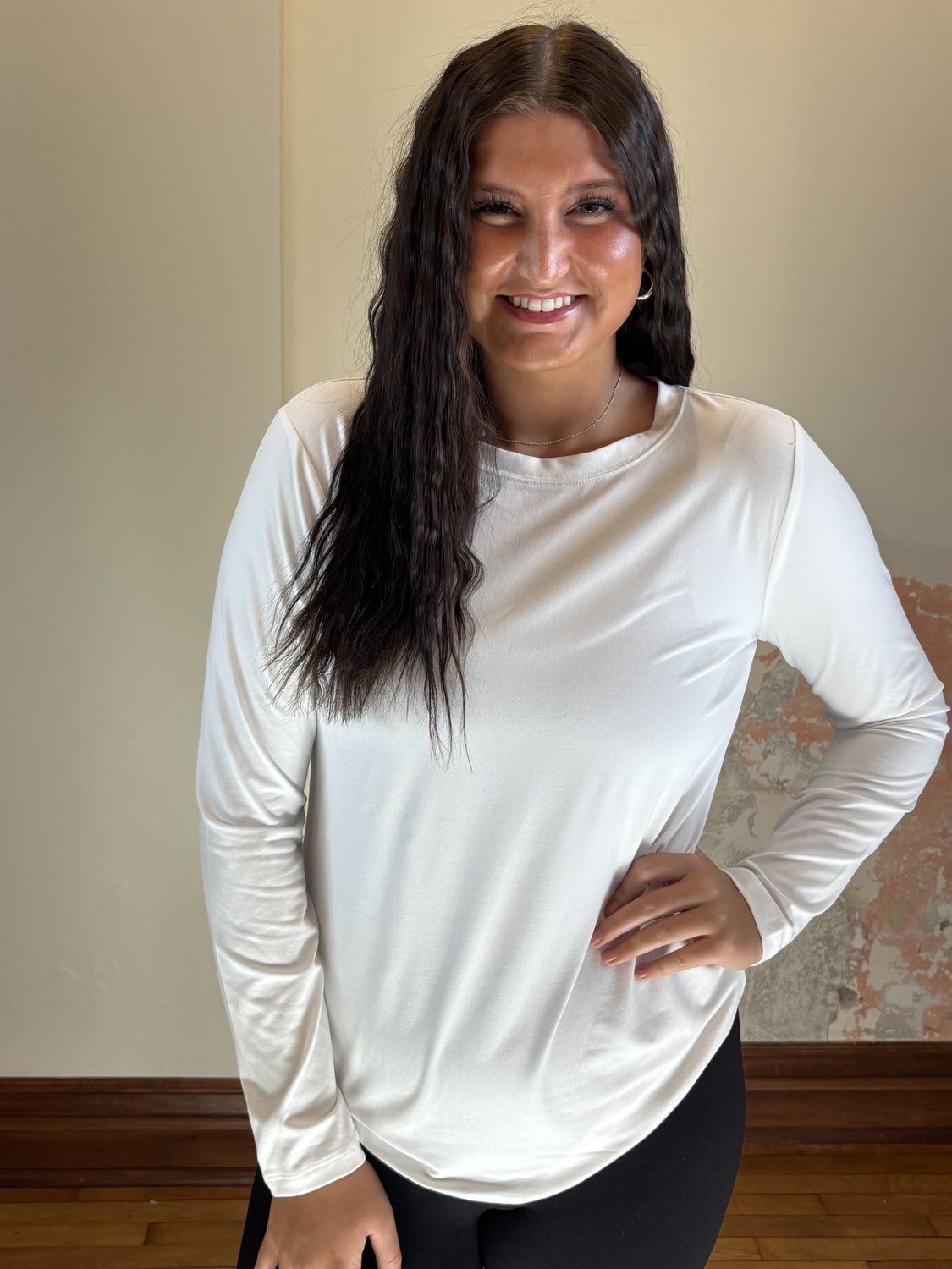 Long Sleeve White Blouse Plus Size