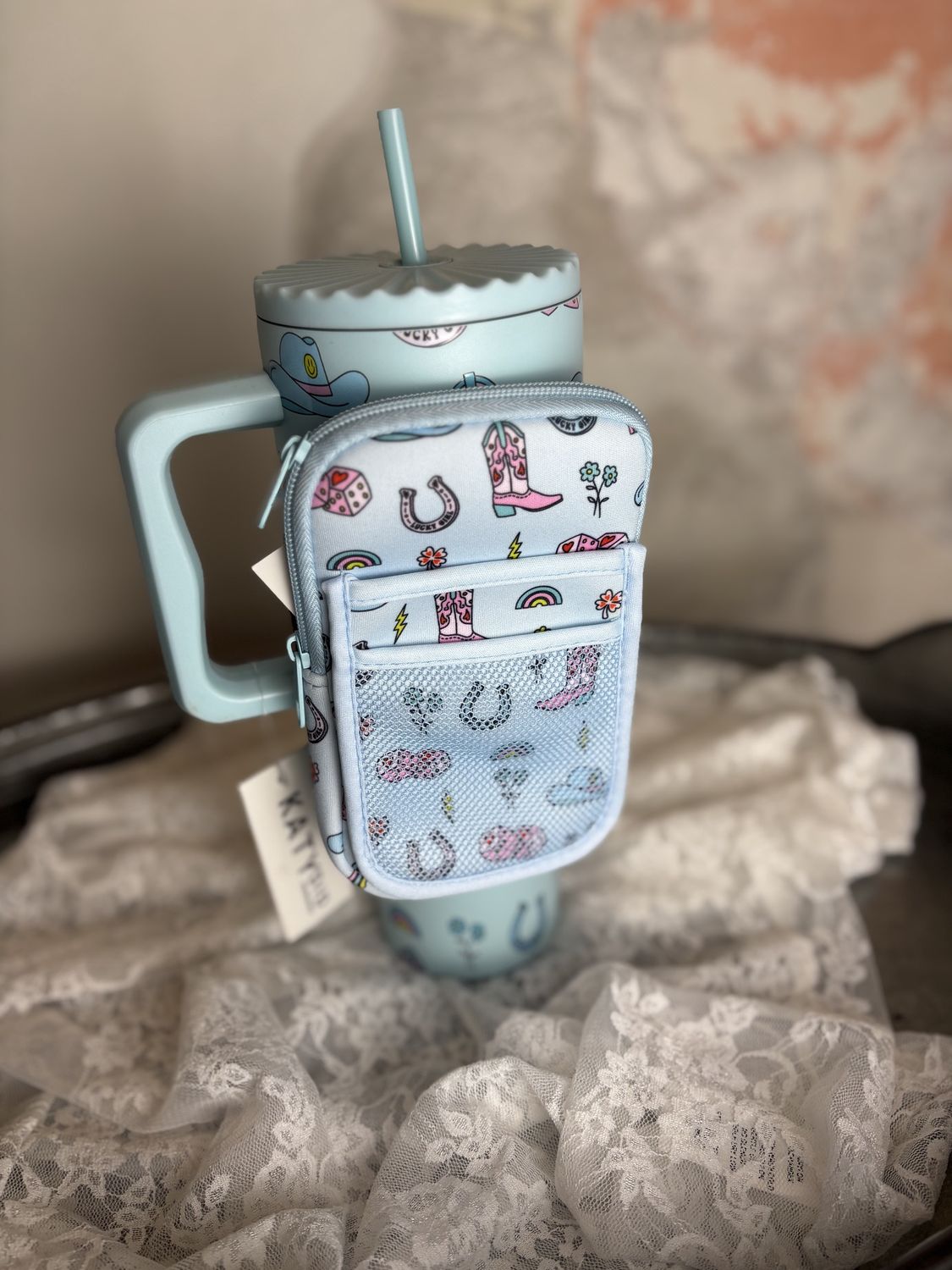 Lucky Cowgirl Icon Tumbler Zipper Pouch