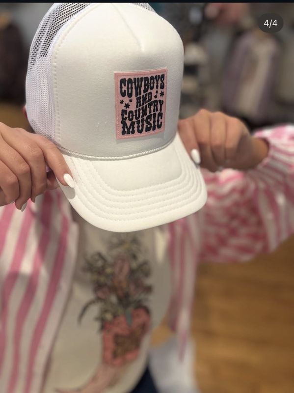 White Cowboys &amp; Country Foam Trucker Hat